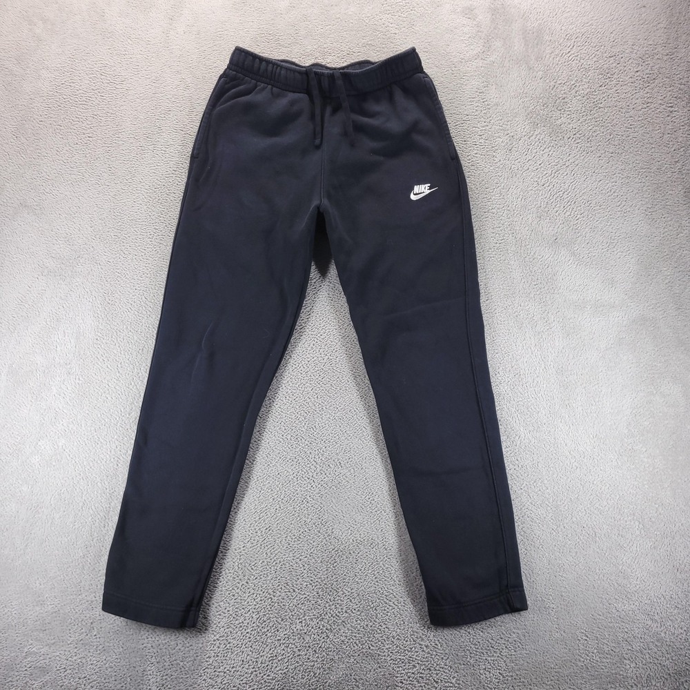 Nike Sweatpants Mens S Black Fleece Tapered Drawstring Pockets Gym Workout